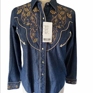 Rafael Amaya denim western shirt